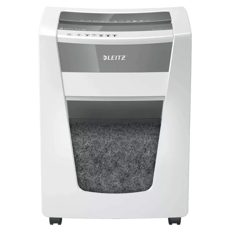 Leitz IQ Office Pro popieriaus smulkintuvas P4, kryžminis pjovimas, 23 cm, 4 x 40 mm, 30 l, 275 lapų, 55 dB