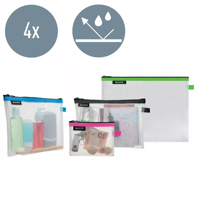 Leitz Travel Pouch Cosmetic vandeniui atsparus WOW rinkinys