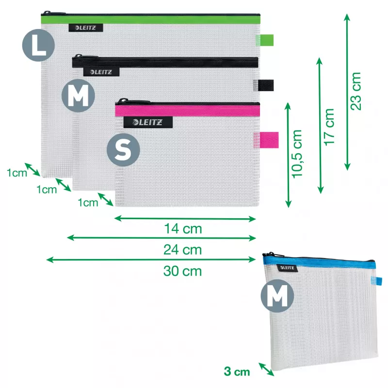 Leitz Travel Pouch Cosmetic vandeniui atsparus WOW rinkinys