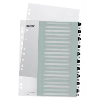 Leitz Indices Printable PP A4+ 1-20 WOW White/Black