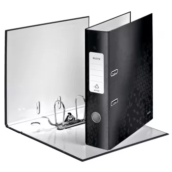 Leitz Lever Arch File 180° WOW POB/Laminuotas A4/80mm, A4, Kartonas, Juoda, 600 lapų, 80 g/m², 8 cm