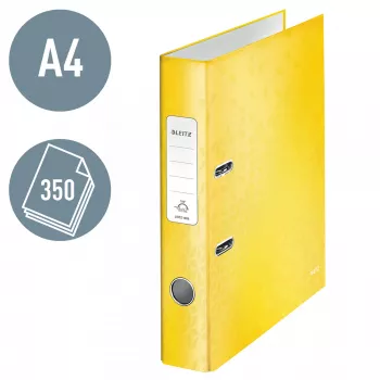 Leitz Lever Arch File 180° WOW laminuotas A4/50 mm, geltonas