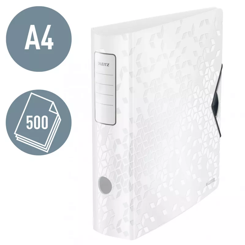 Leitz Lever Arch File Active PP WOW A4/80mm baltas