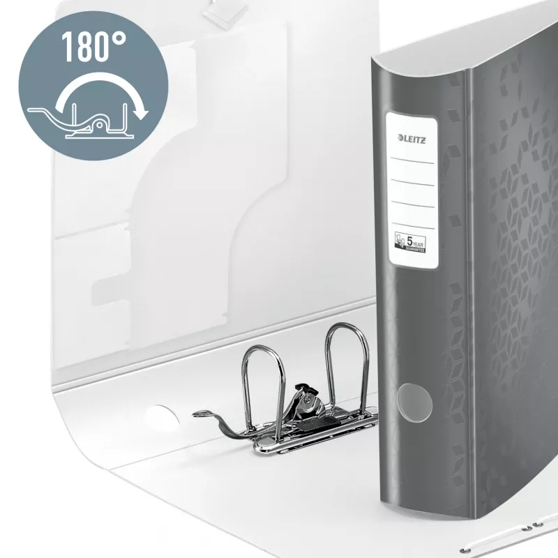 Leitz Lever Arch File Active PP WOW A4/80mm baltas