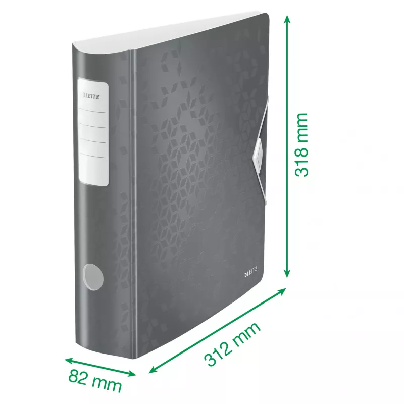 Leitz Lever Arch File Active PP WOW A4/80mm segtuvas, juodas