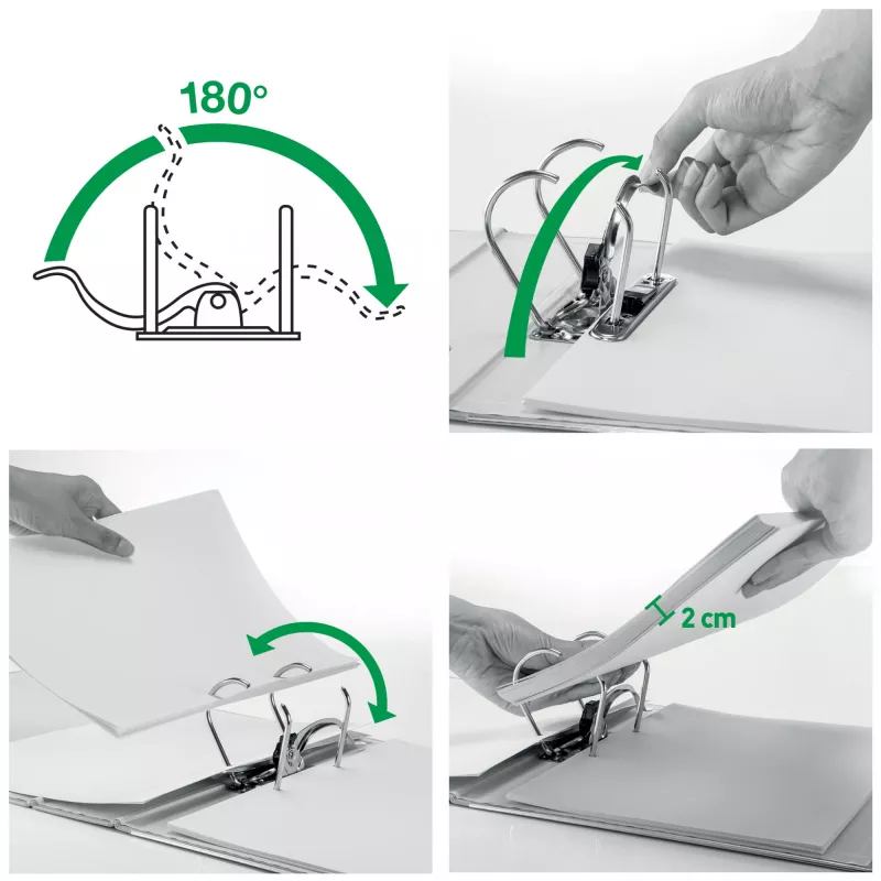 Leitz Lever Arch File Active PP WOW A4/80mm segtuvas, juodas