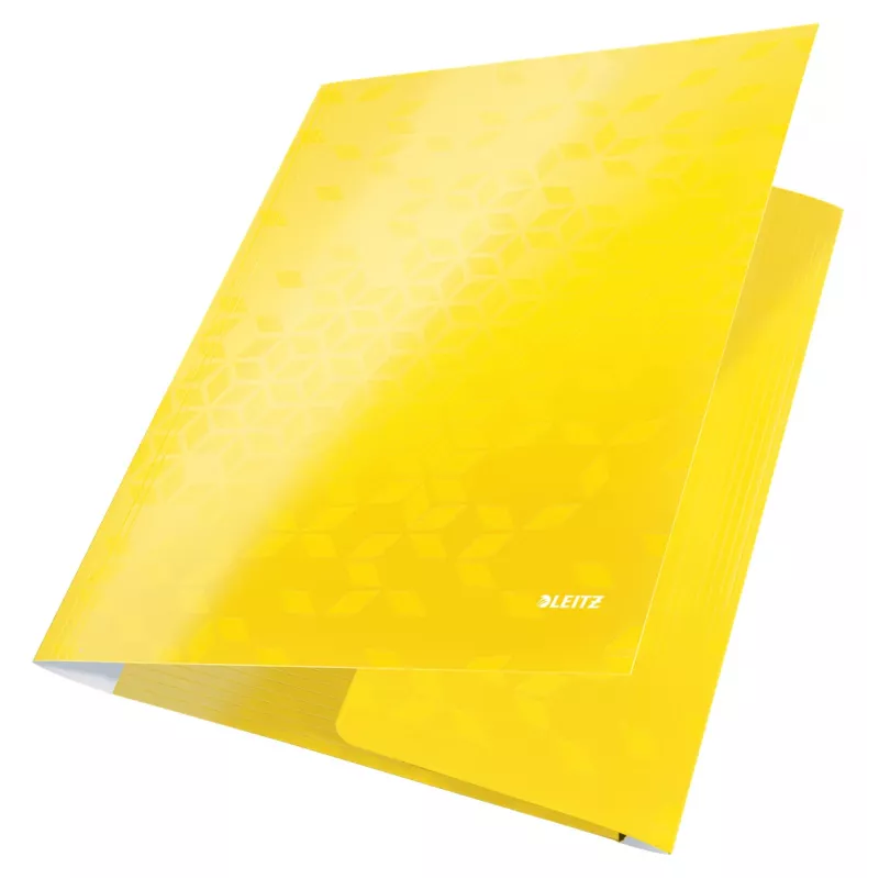 Leitz 3-Flap Folder WOW Card/POB A4 – pristatymo aplankas, polipropilenas, geltona, 250 lapų