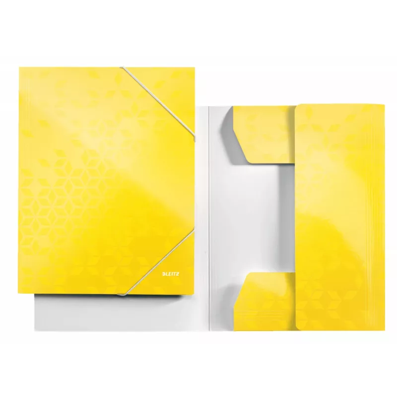Leitz 3-Flap Folder WOW Card/POB A4 – pristatymo aplankas, polipropilenas, geltona, 250 lapų