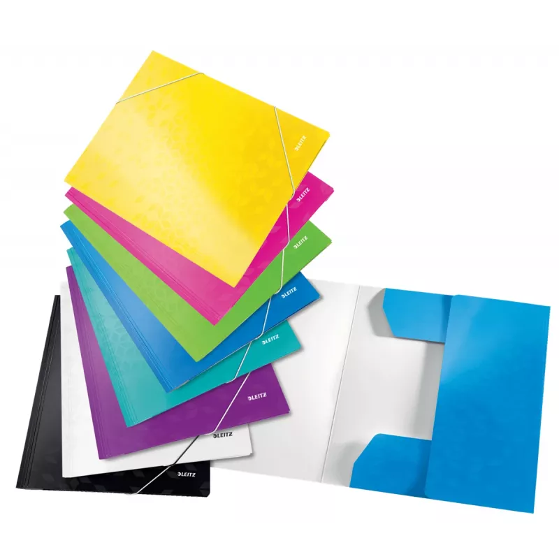 Leitz 3-Flap Folder WOW Card/POB A4 – pristatymo aplankas, polipropilenas, geltona, 250 lapų