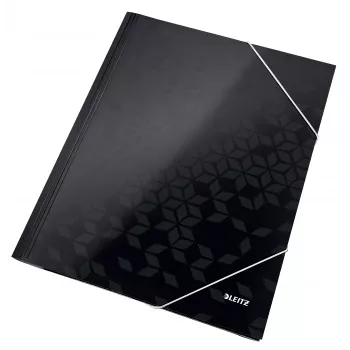 Leitz 3-Flap Folder WOW Card/POB A4, aplankas su atvartais, A4, polipropilenas (PP), juoda, 150 lapų, elastinė juosta