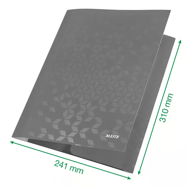 Leitz 3-Flap Folder WOW Card/POB A4, aplankas su atvartais, A4, polipropilenas (PP), juoda, 150 lapų, elastinė juosta