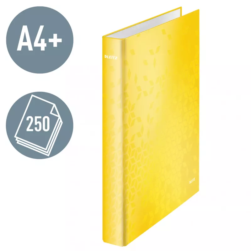 Leitz Ringbinder WOW Laminuotas A4+ 2DR/25 mm, geltonas