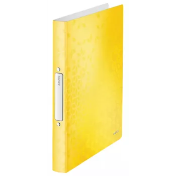 Leitz Ringbinder WOW PP A4 2RR/25mm, A4, apvalūs žiedai, polipropilenas (PP), geltona, 190 lapų, 80 g/m²