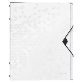 Leitz Divider Book WOW PP 6 skirtukų, A4 segtuvas, polipropilenas, baltas, blizgus