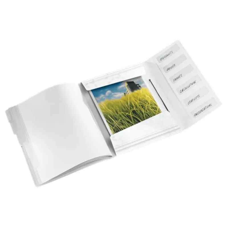 Leitz Divider Book WOW PP 6 skirtukų, A4 segtuvas, polipropilenas, baltas, blizgus