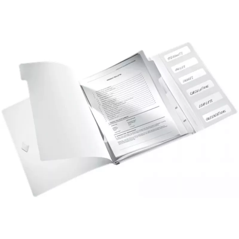 Leitz Divider Book WOW PP 6 skirtukų, A4 segtuvas, polipropilenas, baltas, blizgus