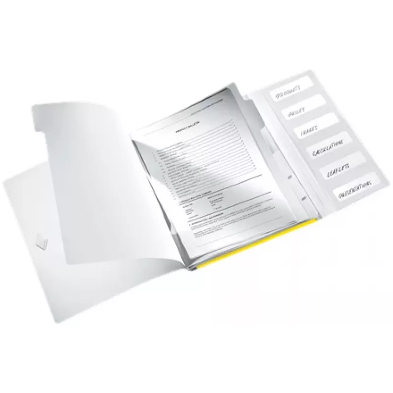 Leitz Divider Book WOW PP 6 skirtukų, A4, polipropilenas, geltona, blizgi, 200 lapų