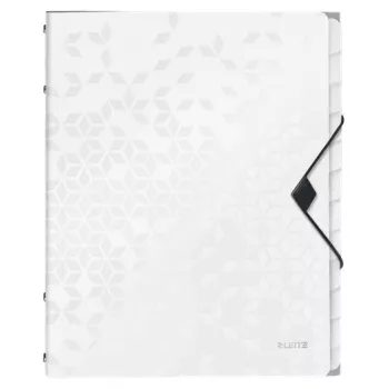 Leitz Divider Book WOW PP 12 skirtukų – segtuvas A4, polipropilenas, baltas, blizgus