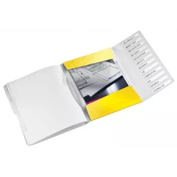 Leitz Divider Book WOW PP 12 skirtukų, A4, polipropilenas, geltona, 200 lapų, 80 g/m², 265 mm