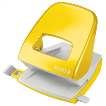 Leitz NeXXt skylmušiklis WOW 5008 Metal, 2 skylės, 30 lapų, geltonas, metalinis