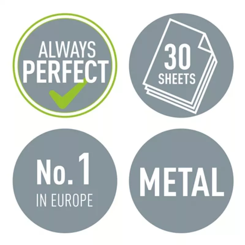 Leitz NeXXt skylmušiklis WOW 5008 Metal, 2 skylės, 30 lapų, geltonas, metalinis