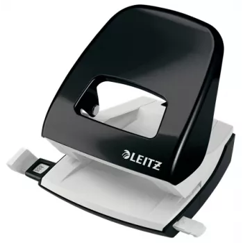 Leitz WOW 5008 metalinis 2-ių skylių perforatorius, 30 lapų, juodas/baltas