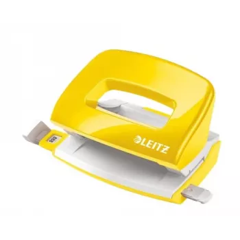 Leitz NeXXt Hole Punch WOW Mini 2 skylių / 10 lapų, geltona, plastikas, 8 cm, 5,5 mm, A4, A5, A6, Folio, US-Quart, 8 x 8 x 8 cm