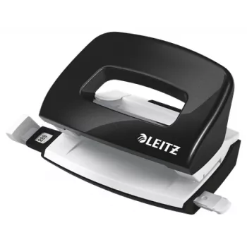 Leitz WOW Mini 2 skylių perforatorius 10 lapų, juodas/baltas