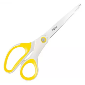 Leitz WOW Titanium biuro žirklės 205 mm, suaugusiems, tiesus pjūvis, baltos/geltonos spalvos