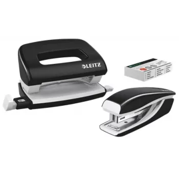 Leitz Mini WOV segiklio ir skylių perforatoriaus rinkinys, juodas, 10 lapų, P2