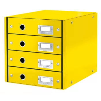 Leitz Click & Store WOW spintelė su 4 stalčiais, geltona, kartonas, 286 mm, 282 mm, 2,49 kg, Vokietija