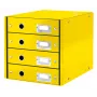Leitz Click & Store WOW spintelė su 4 stalčiais, geltona, kartonas, 286 mm, 282 mm, 2,49 kg, Vokietija