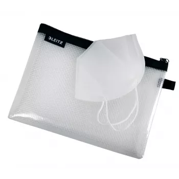 Leitz Travel Pouch vandeniui atspari WOW Medium, unisex, aksesuarų krepšys, vidutinis, užtrauktuku, juoda