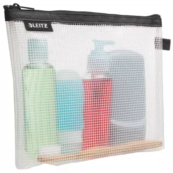 Leitz Travel Pouch Cosmetic vandeniui atsparus WOW, Unisex, Aksesuarų krepšys, Vieno dydžio, Užtrauktukas, Vandeniui atsparus, Juoda