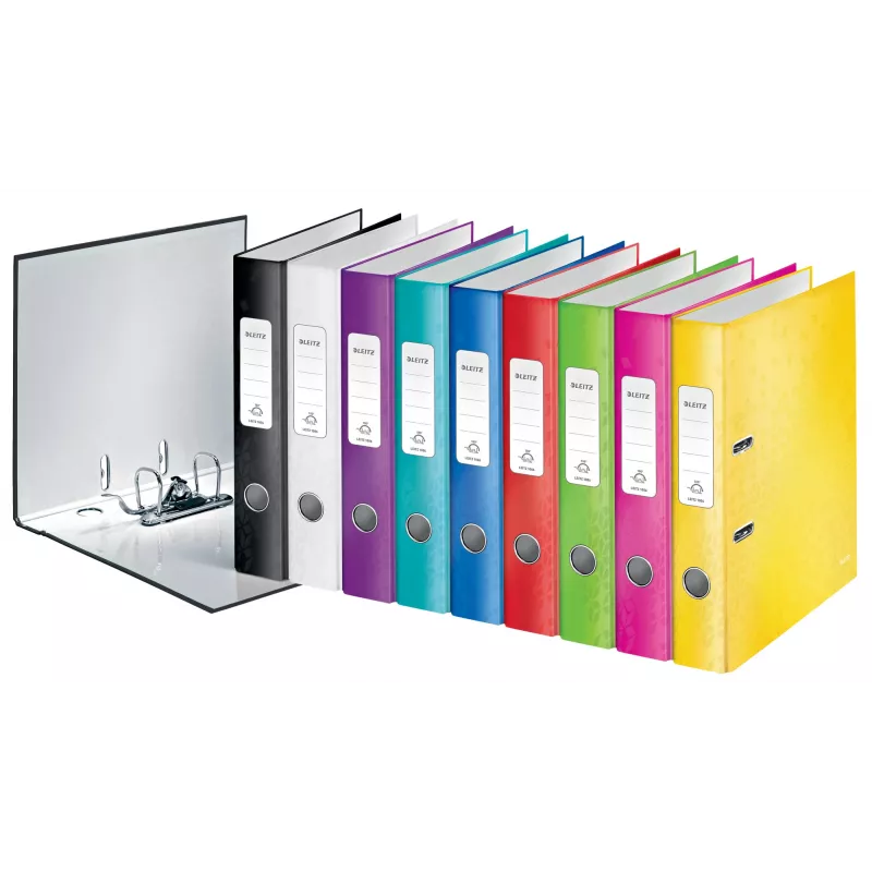 Leitz Lever Arch File 180° WOW POB/Laminuotas A4/50mm, A4, D-žiedas, Kartonas, Žalia, 350 lapų, 285 mm
