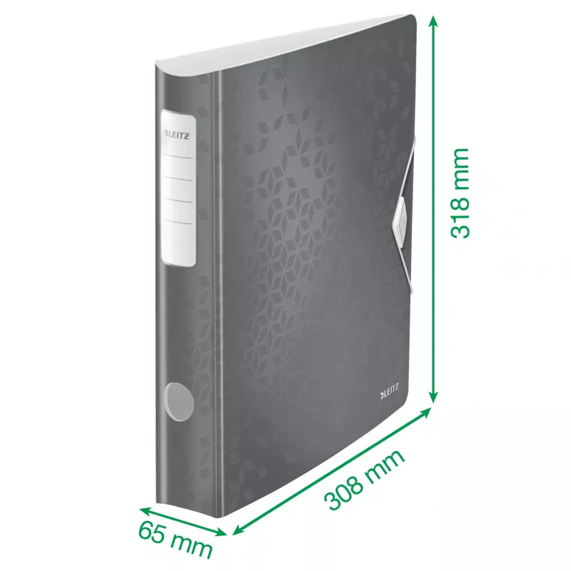Leitz Lever Arch File Active PP WOW A4/65mm, A4, D-žiedas, laikymas, poliputplastis, žalia, 350 lapų