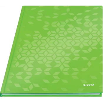 Leitz Notebook WOW A4 kvadratinis kietu viršeliu 90g/80 lapų, raštas, žalia