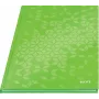 Leitz Notebook WOW A4 kvadratinis kietu viršeliu 90g/80 lapų, raštas, žalia