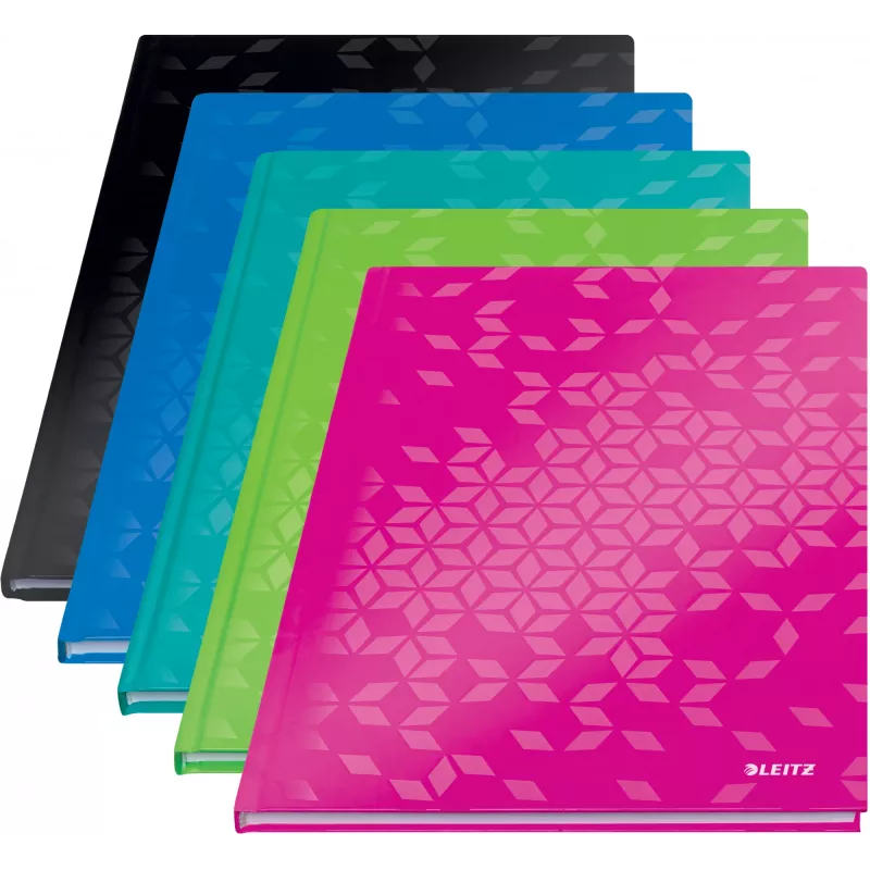 Leitz Notebook WOW A4 kvadratinis kietu viršeliu 90g/80 lapų, raštas, žalia