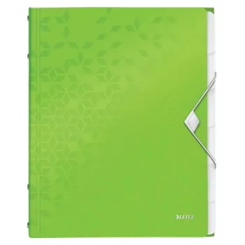 Leitz Divider Book WOW PP 6 skirtukų, Įprastas segtuvas, A4, Polipropilenas (PP), Žalia, Blizgi, 200 lapų
