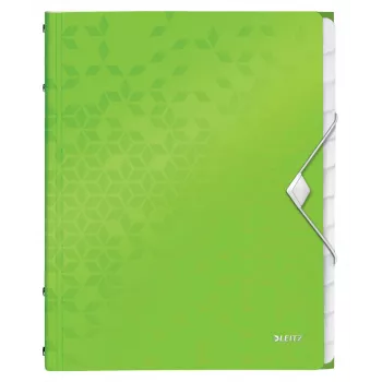 Leitz Divider Book WOW PP 12 skirtukų, A4, polipropilenas, žalia, 200 lapų, 80 g/m², 265 mm