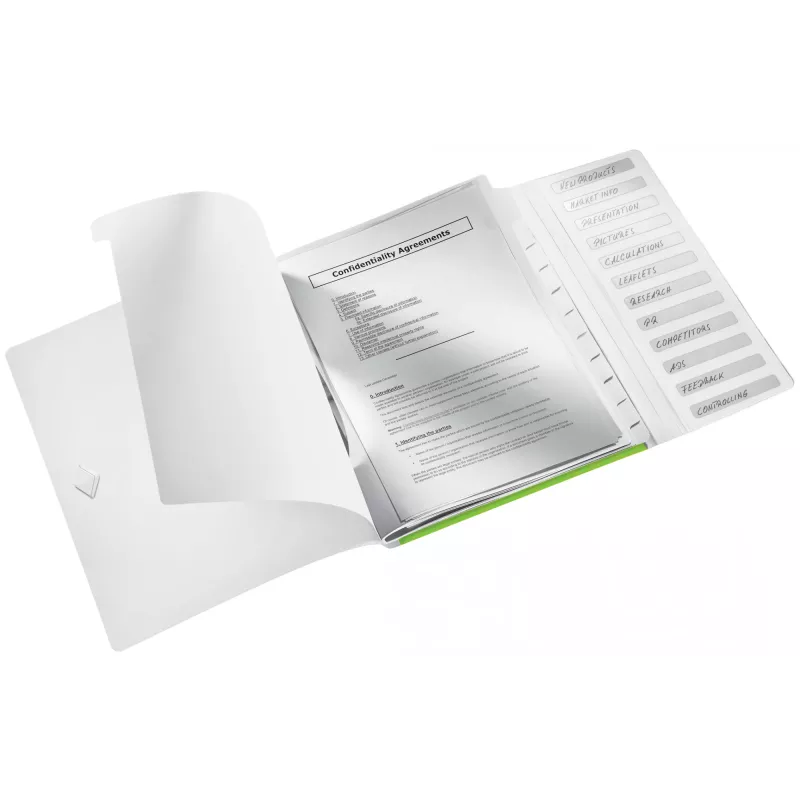 Leitz Divider Book WOW PP 12 skirtukų, A4, polipropilenas, žalia, 200 lapų, 80 g/m², 265 mm