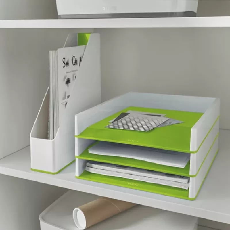 Leitz WOW dviejų spalvų dokumentų dėklas, plastikinis, žalias/ baltas, A4, 267x336 mm