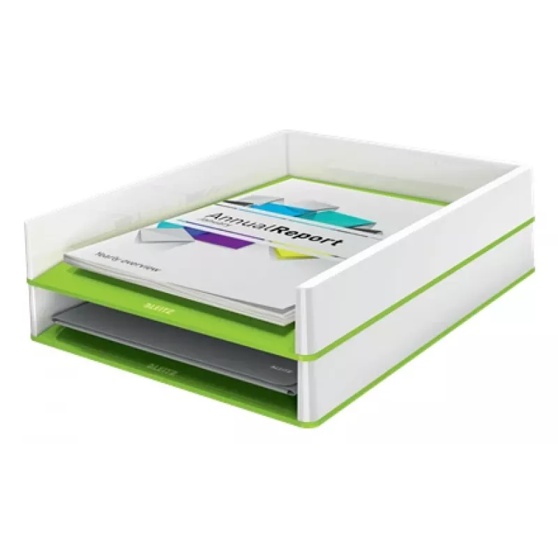 Leitz WOW dviejų spalvų dokumentų dėklas, plastikinis, žalias/ baltas, A4, 267x336 mm