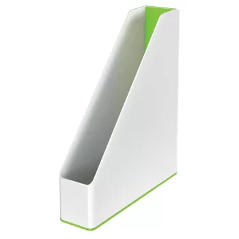 Leitz WOW dviejų spalvų žurnalų dėžutė, žalia, balta, plastikas, A4, 73 mm, 318 mm, 272 mm