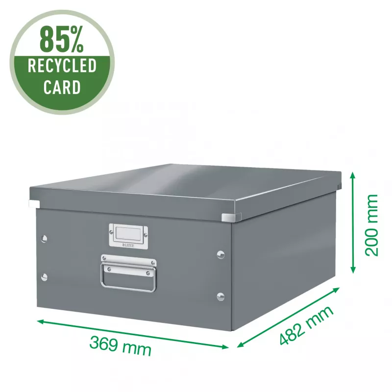 Leitz Click & Store WOW didelė laikymo dėžė, žalia, kartonas, 369 mm, 482 mm, 200 mm