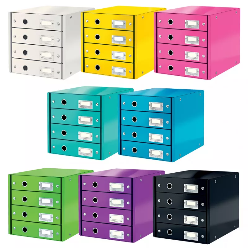 Leitz Click & Store WOW spintelė su stalčiais (4 stalčiai), Žalia, Kartonas, 286 mm, 356 mm, 282 mm