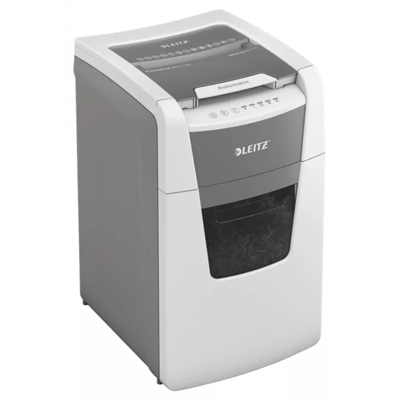 Leitz IQ Autofeed Office 150 automatinis popieriaus smulkintuvas P5, mikro smulkinimas, 22 cm, 2 x 15 mm, 44 l, 500 lapų, 55 dB