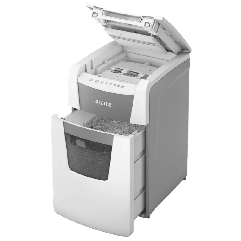 Leitz IQ Autofeed Office 150 automatinis popieriaus smulkintuvas P5, mikro smulkinimas, 22 cm, 2 x 15 mm, 44 l, 500 lapų, 55 dB