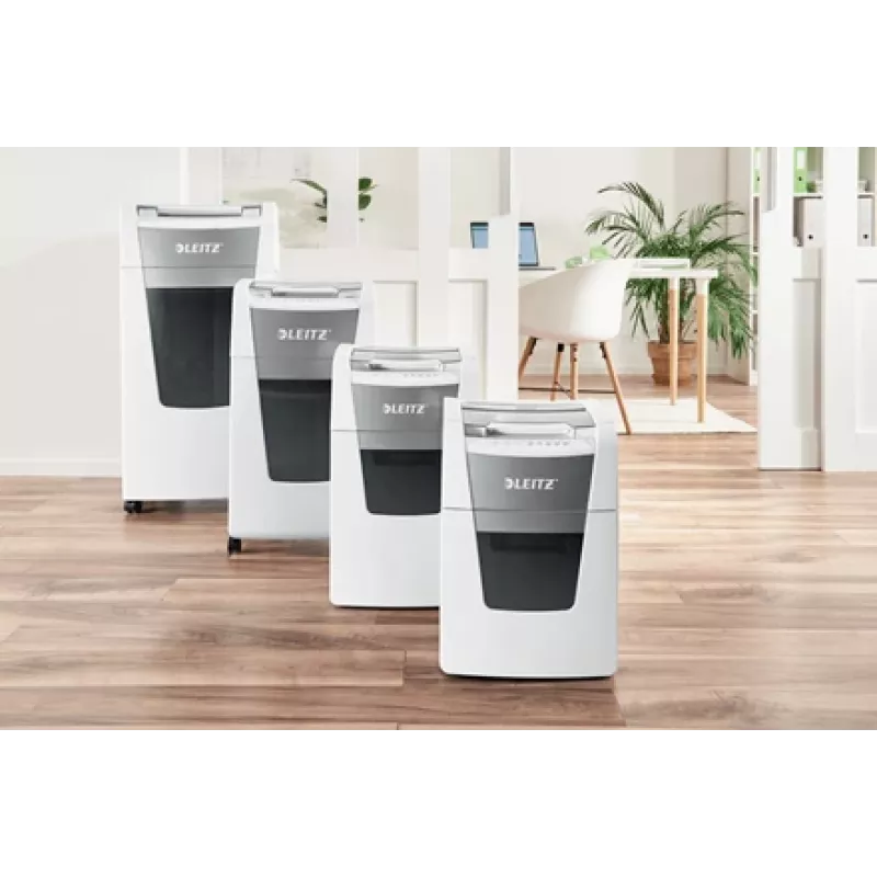 Leitz IQ Autofeed Office 150 automatinis popieriaus smulkintuvas P5, mikro smulkinimas, 22 cm, 2 x 15 mm, 44 l, 500 lapų, 55 dB